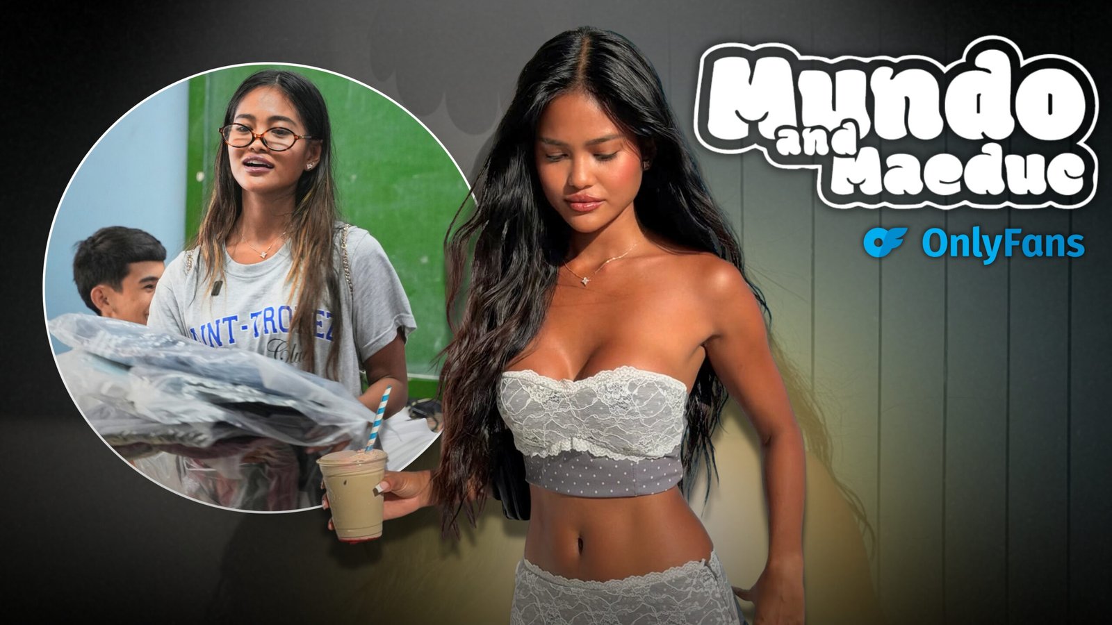Maeurn Smiles in a collage with an education-project scene and the Mundo and Mae Educ logo.